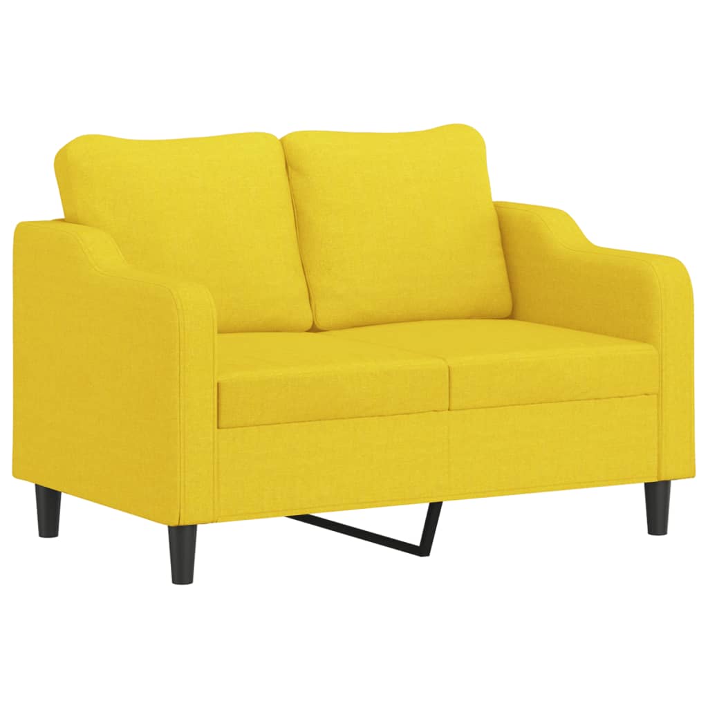 Vidaxl 2-Seater Sofa, Light Yellow, 120 Cm, Upholstered In Fabric