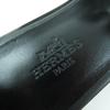Pristine HERMES Sandals Santorini Ankle Strap Leather Black Leather Women 35 Used