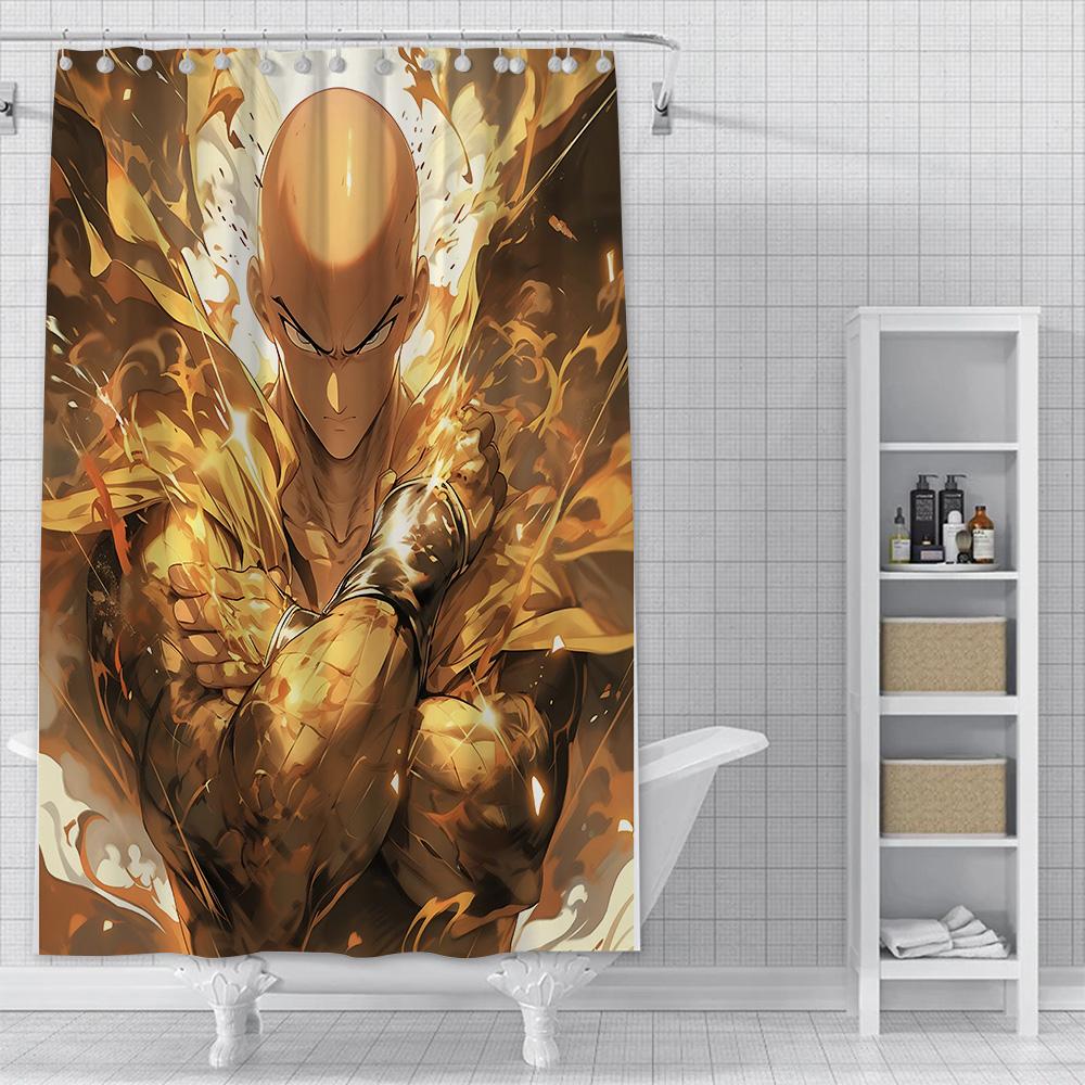 One Punch Man Shower Curtain Waterproof Polyester Fabric Paint Colorful Bath Curtains Home Bathroom Decor Curtain With Hook