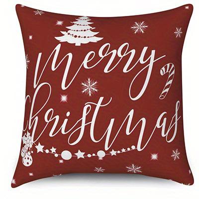 Home Decor Let It Snow & Merry Christmas Pillow Covers Pattern Cushion Cover Suitable For Sofa Bedroom Car Pillow Cover