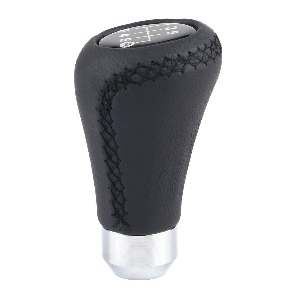 Universal Vehicle Gear Shift Knob PU Shifter Stick with 3 Hose Black 6-Speed (1266cm) (Black)