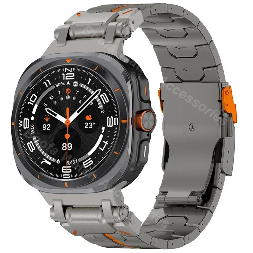 

Титановий Браслет для Samsung Galaxy Watch Ultra 2025 Розкішна Ремінець Для samsung GALAXY Ultra 47MM З єднувач з Нержавіючої Сталі Ремінець Galaxy Ultra 47mm
