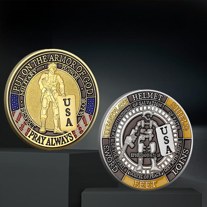 Gold Medal Usa Medal And Silver Coin Creative Gifts Enterprise Veterans Medal Crafts Commemorative Coin