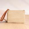 Tkaná taška Módní dámská kabelka na zápěstí Ženy Denní peněženka Telefon Psací kabelka Pevná sláma Tkaná kabelka na mince Plážová peněženka Držitel karty