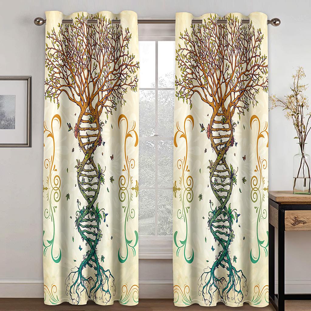 Závěs se vzorem tajemné větve - Odolný vůči povětrnostním vlivům Odolný závěs Vhodné do obývacího pokoje Ložnice Dekorativní domácí závěs