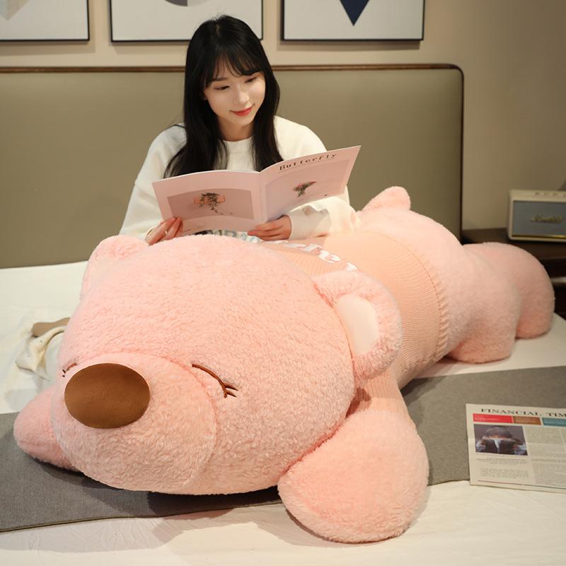 Large Dog Throw Pillow Plush Toy Doll Teddy Dog Doll Girl Bed Sleeping Soothing Doll