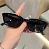 Triangle Cat Eye Small Frame Sunglasses Women'S Fashion Ins Style Glasses Men'S Uv Protection Driving Sunglasses Trendy Wearing