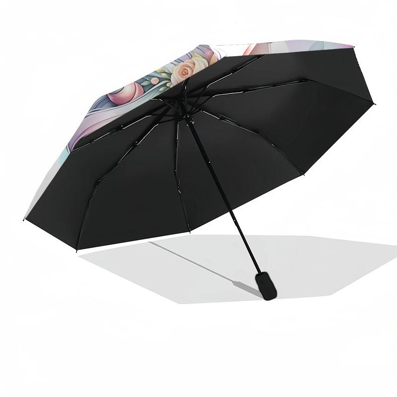 Einhorn, Blasen-Thema, Automatisches Öffnungs- und Schließ-Regenschirm, 8 Rippen, Geeignet für Freizeit und Ausgehen, Outdoor-Accessoire, Gothic-Stil,
