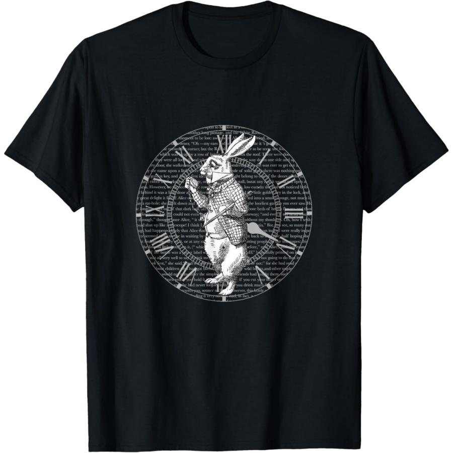 

White Rabbit Vintage Clock Steampunk T Shirt T-Shirt XXXXXL чорний