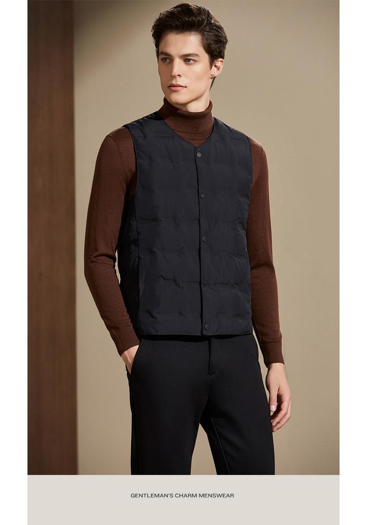 90% White Duck Down Lightweight Warmth Sleeveless Down Vest for Men