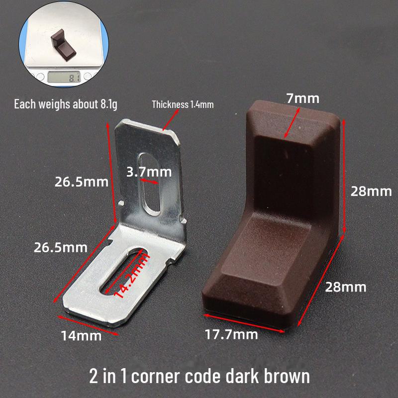 Verdickte L-förmige Eckhalterung aus Kunststoff zur 90°-Unterstützung von Schränken und Kleiderschränken