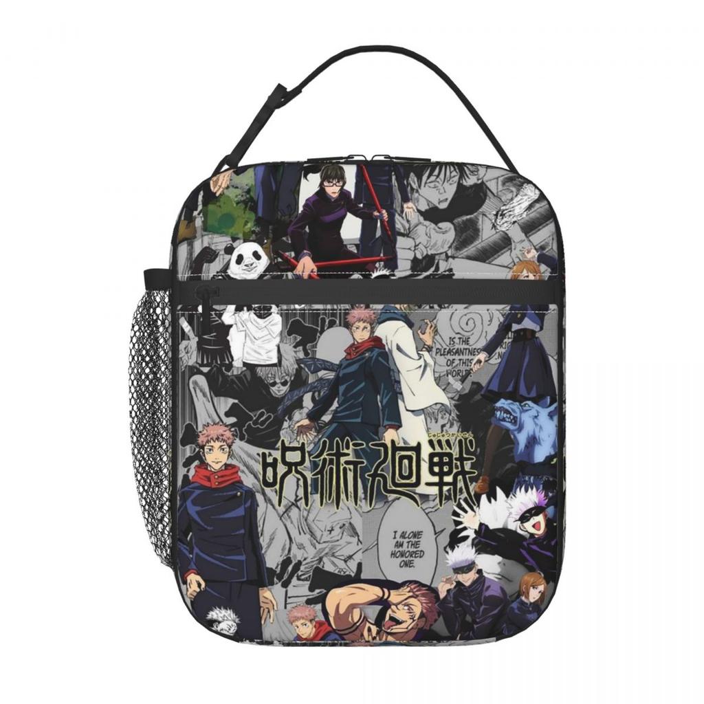 Jujutsu Kaisen Sukuna Anime Insulated Lunch Bag for Women Kids Portable Food Boxes Thermal Lunch Box Tote
