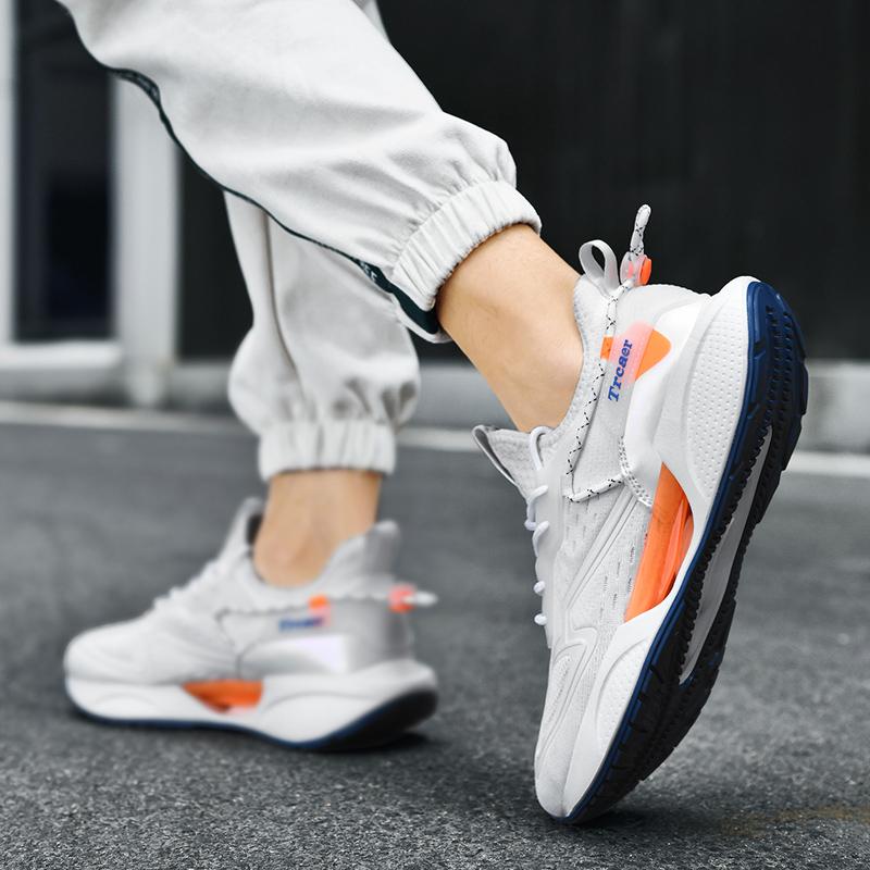 New Pair of Breathable Mesh Sneakers for Men and Women Ultra-light Shock-absorbing Popcorn Soft-soled Non-slip Running Shoes