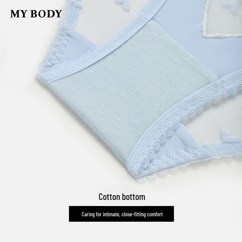 Mybody Women's Sexy Lace Mesh Mid-Low Waist Briefs