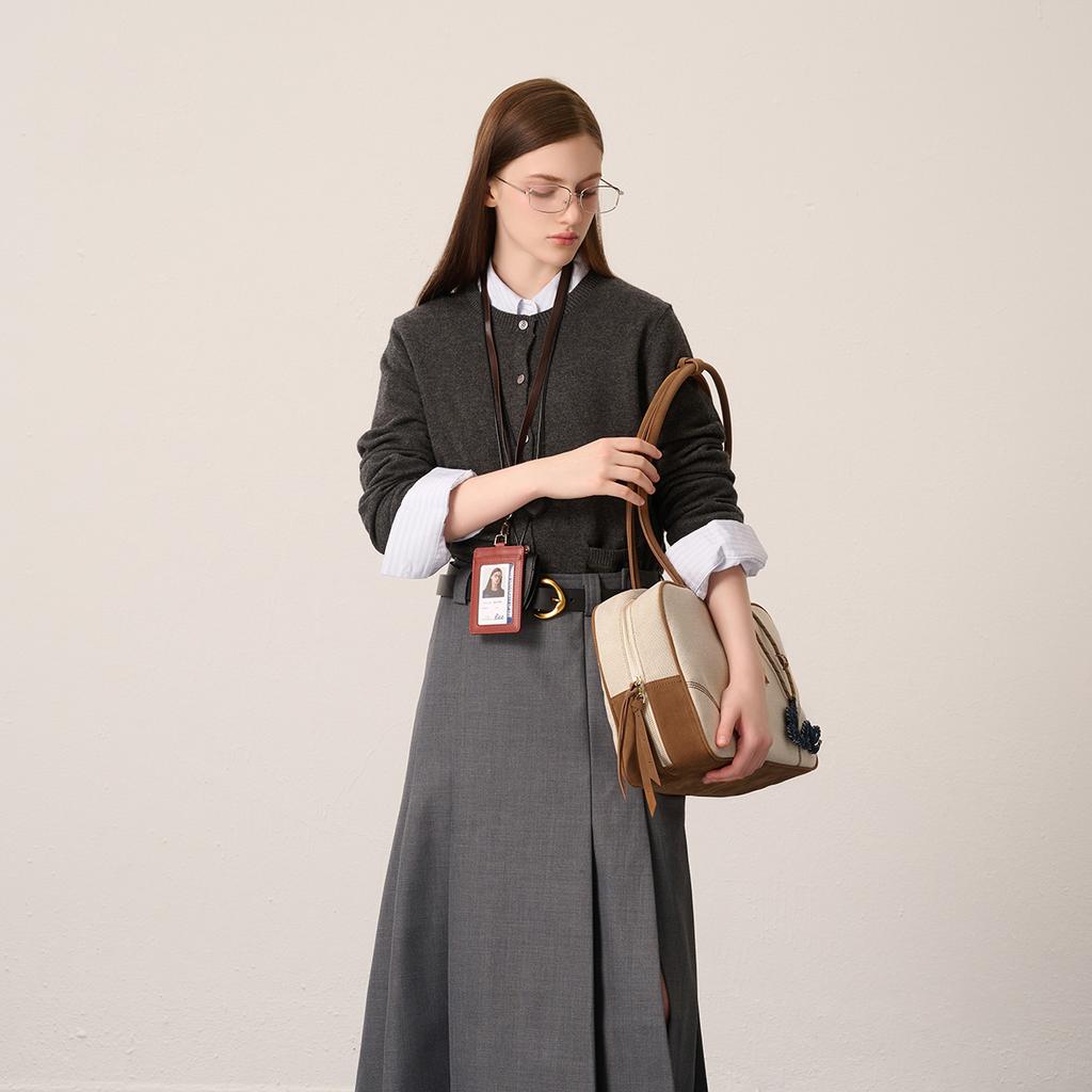 New Lee Canvas Bowling Bag, Canvas Bag, Shoulder Bag Women's Coix Seed LE240118M-903