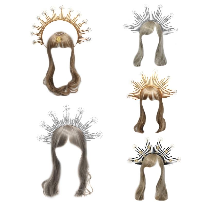 Bentiță Coroană Tiara Kituri Artizanat Handmade Piesa Coroană Costum Femei Bentiță Păr