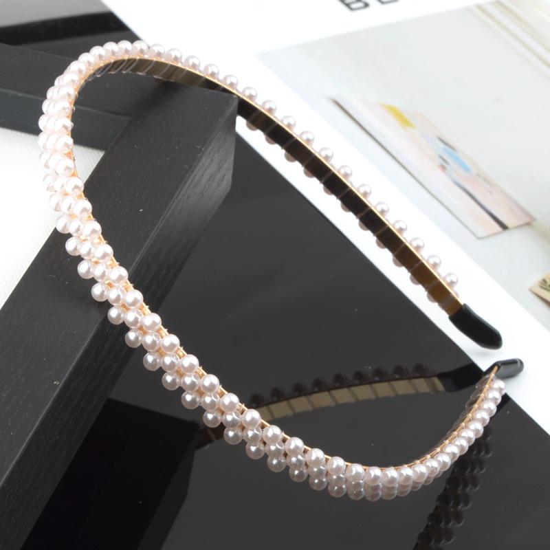 "Korean Style Pearl Bridal Headband - Handmade Fashion Accessory"
