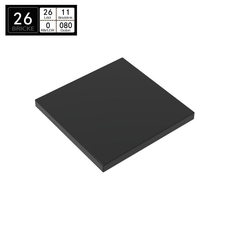 BRICKE 1751: 4x4 Smooth Panel Compatible with LEGO Building Blocks MOC Accessories. Single Piece чёрный