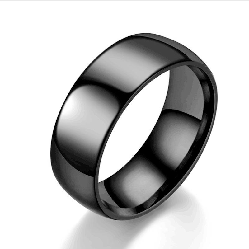 Titanium Steel Ring 8mm Arc Plain Ring Aperture Stainless Steel Ring Ring, Hand Jewelry