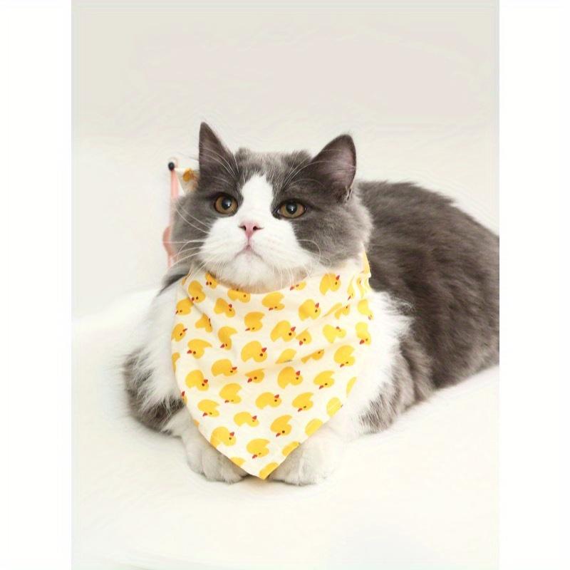 1pc Small/medium Dog Bone & Paw & Duck Patterned Pet Bandana Bib