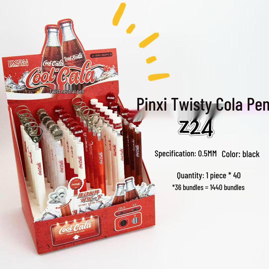 

Cola Tab Neutral Twist Pen: Stylish Student Decompression & Signature Pen Coke Style Twist Pen