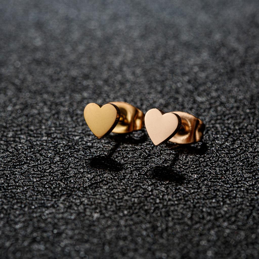 1 Pair Stainless Steel Earrings Trend Korean Sweet Heart Fashion Stud Earrings For Women Jewelry Party Friends Wedding Gifts NEW