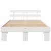 White Bed Frame with Headboard 120 x 190 cm Solid Pine Wood