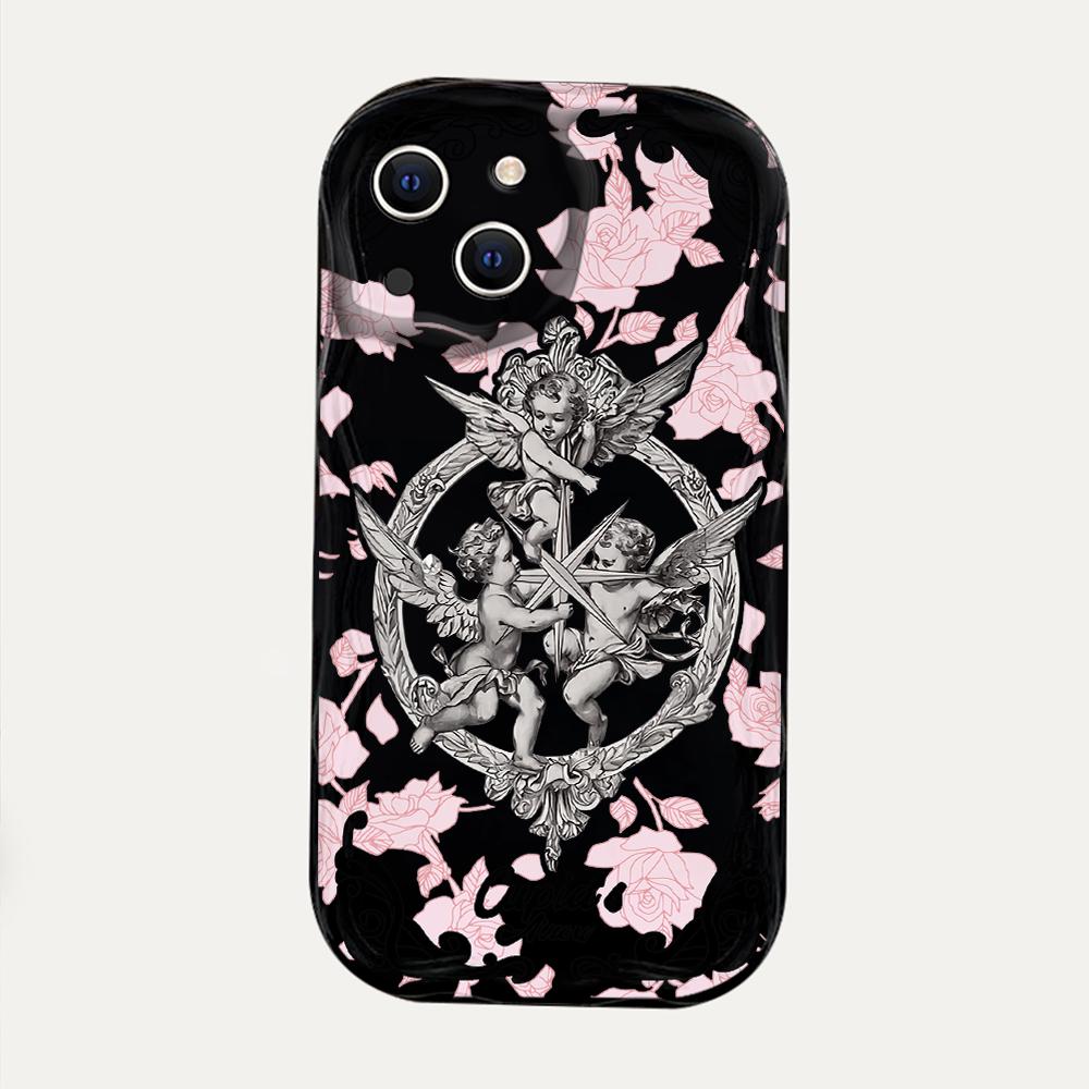 

Ретро Купидон Ангел 3D Волна Чехол для Телефона Для iPhone 17 Air 16 15 14 13 12 11 Pro Max Plus Mini SE Ударопрочный Силиконовый Задний Чехол iPhone 16e