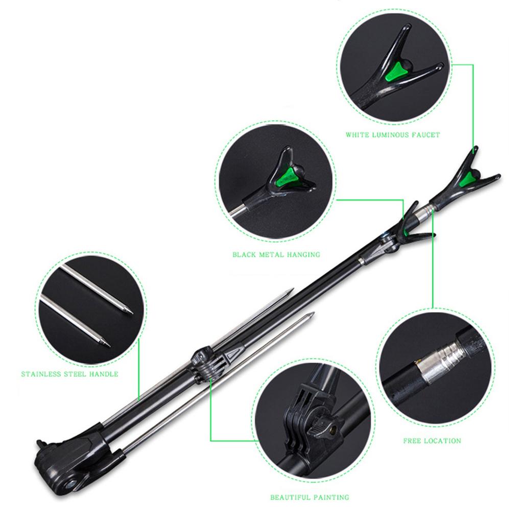 Adjustable Fishing Rod Bracket Support Holder Rack Pole Stand Holder with Anti Slip Ground Insert