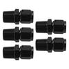 5 szt. Adapter 6AN żeński na 38 NPT męski Stop aluminium Czarny Łatwo wymienialny Prosty 6AN na 38