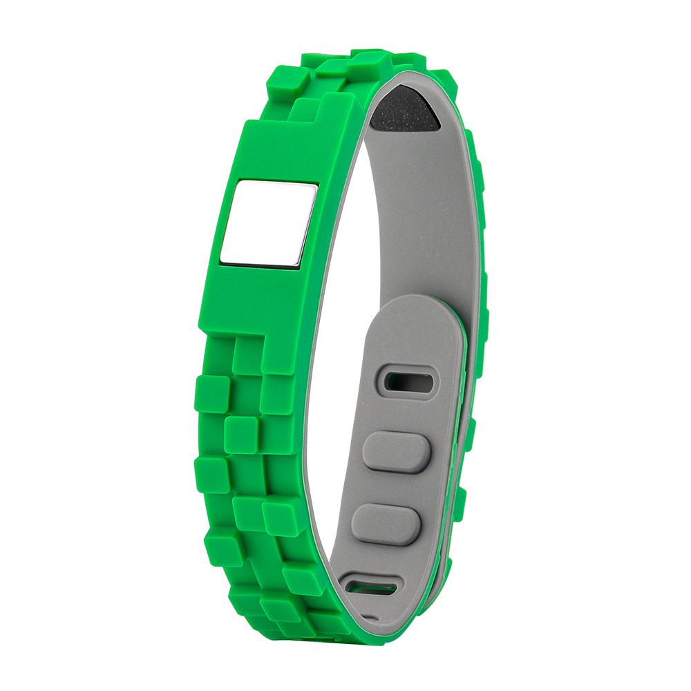 

2024 Мужской антистатический силиконовый спортивный энергетический браслет с отрицательными ионами. зелёный