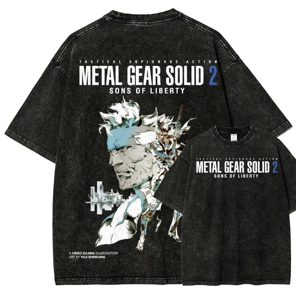 Футболка Metal Gear Solid с графическим принтом ИГРОВАЯ футболка Унисекс Хлопковые футболки 3XL