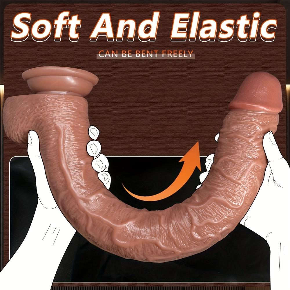 Realistic Long Dildo with Strong Suction Cup – Soft PVC G-Spot Stimulator, Strap-On Compatible, Adult Sex Toy for Women & Couples