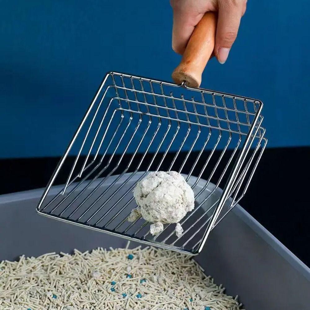 

Pet Products Kitten Litter Spatula Wood Handle Toilet Cleaning Shovel Portable Cat Litter Shovel