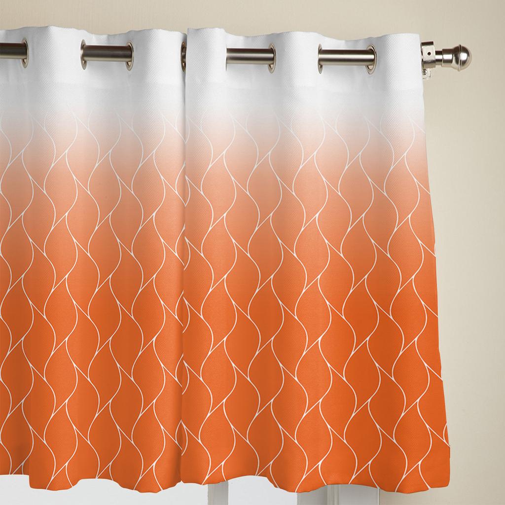 Moroccan Texture Orange Window Curtain Living Room Luxury Valance Curtain for Bedroom Home Kitchen Decor Curtain