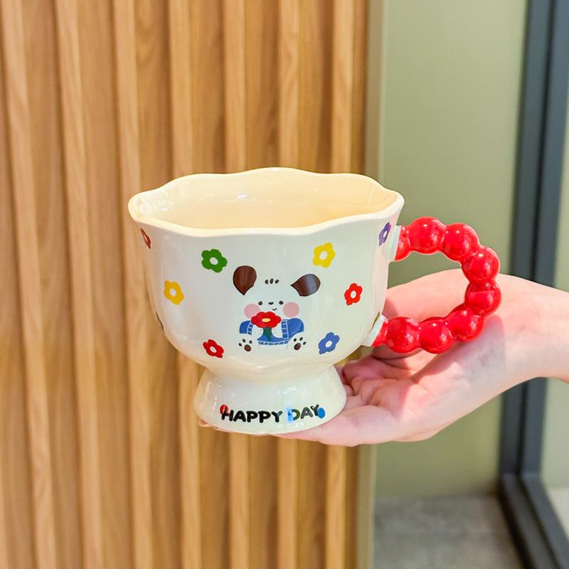 

Высокоценная бытовая чашка Керамическая кружка с собакой Пача Чашка для кофе для девочек Чашка для воды для пары Подарок на день рождения 401-500ml