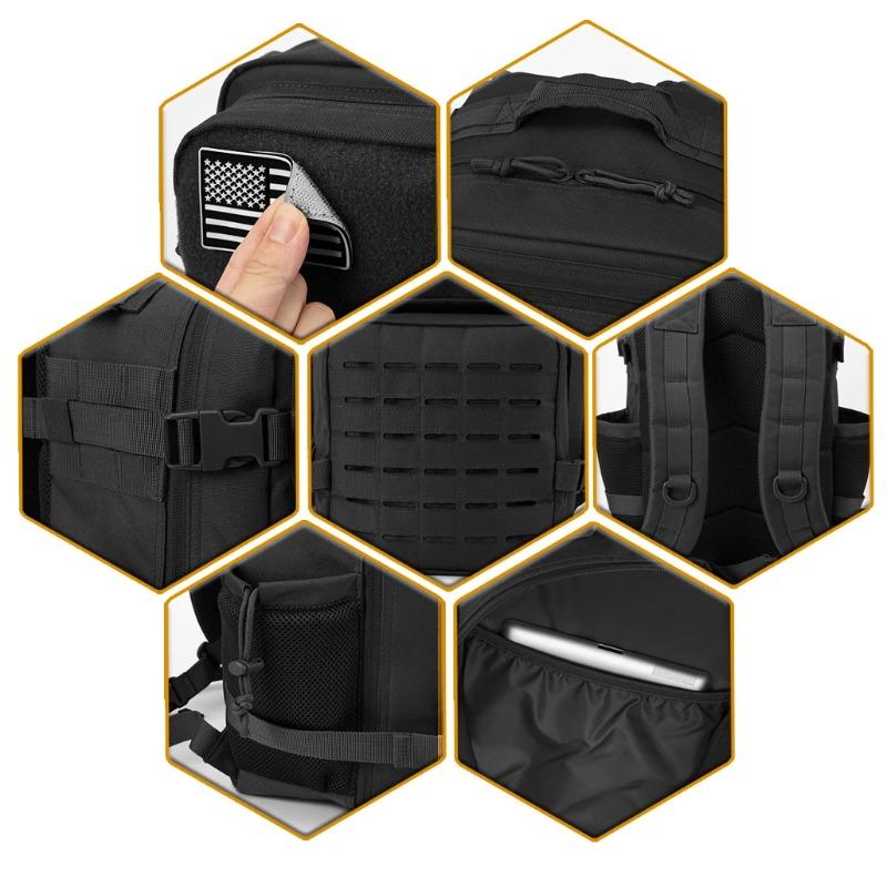 45L Tactical Hiking Backpack with Hydration Bag - MOLLE System & Dual Cup Holders, Waterproof Daypack for Outdoor/Fitness/Travel