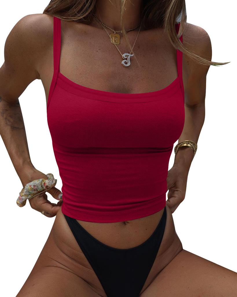 Women Sexy Slim Fit Cropped Single Strap Y2k Casual Camisole Top