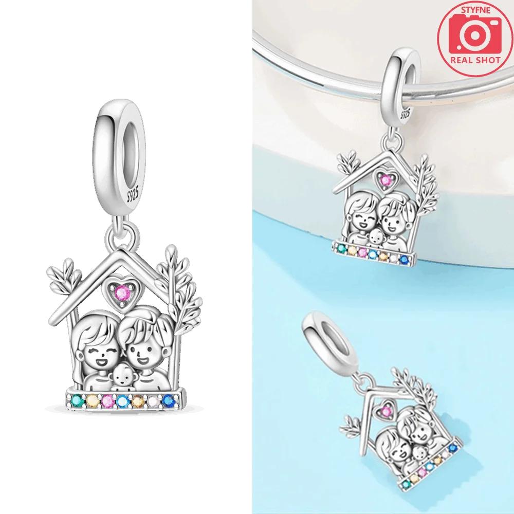 Pink Heart Bead Necklace Symbolizing Family Affection Mother Love Original Copper Beads Fit Bracelet Diy Jewelry Accessory