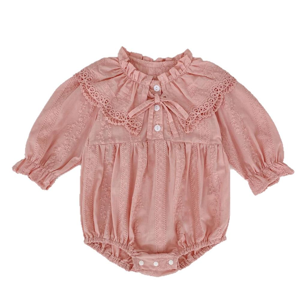 Spring & Autumn Baby Girls' Long Sleeve Footed Romper Bodysuit