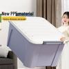 CHAHUA 58L Plastic Clothes Quilt Storage Box with Wheels