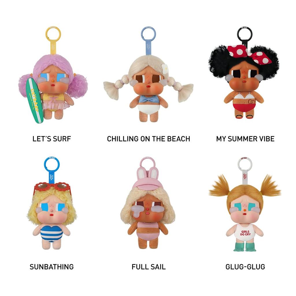 POP MART CRYBABY Vacation Mode On Series Plush Pendant [1 Piece] Pop Mart Gacha Gacha Blind Box Figure Plastic Model Premium Toy Soft Vinyl Original C