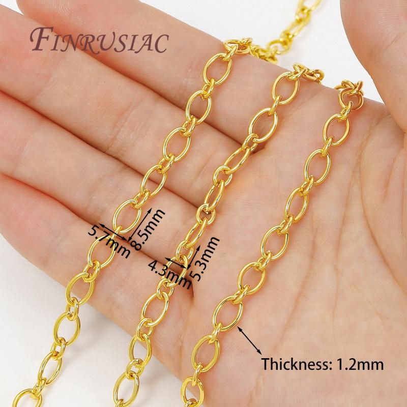 Multiple Styles 1 Meter 18K Gold Plated Brass Necklaces&Bracelets Chains Quality DIY Jewelry Accessories Chain For Needlework