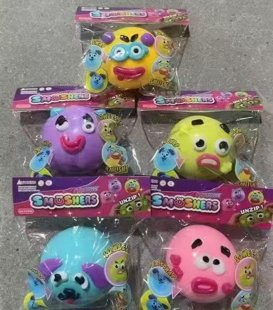 חדש Smushers Squishy, צעצוע סקווישי Curiosities החלפת פנים כלב, צעצוע לחיצה חמוד רך וניתן לעיצוב, עלייה איטית מרגיעה S