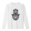 Tribal Hamsa Hand Of Fatima Tattoo Large Print Unisexs T Shirt Unique Detailed And Stylish Design Vintage Washed Graphic Homme