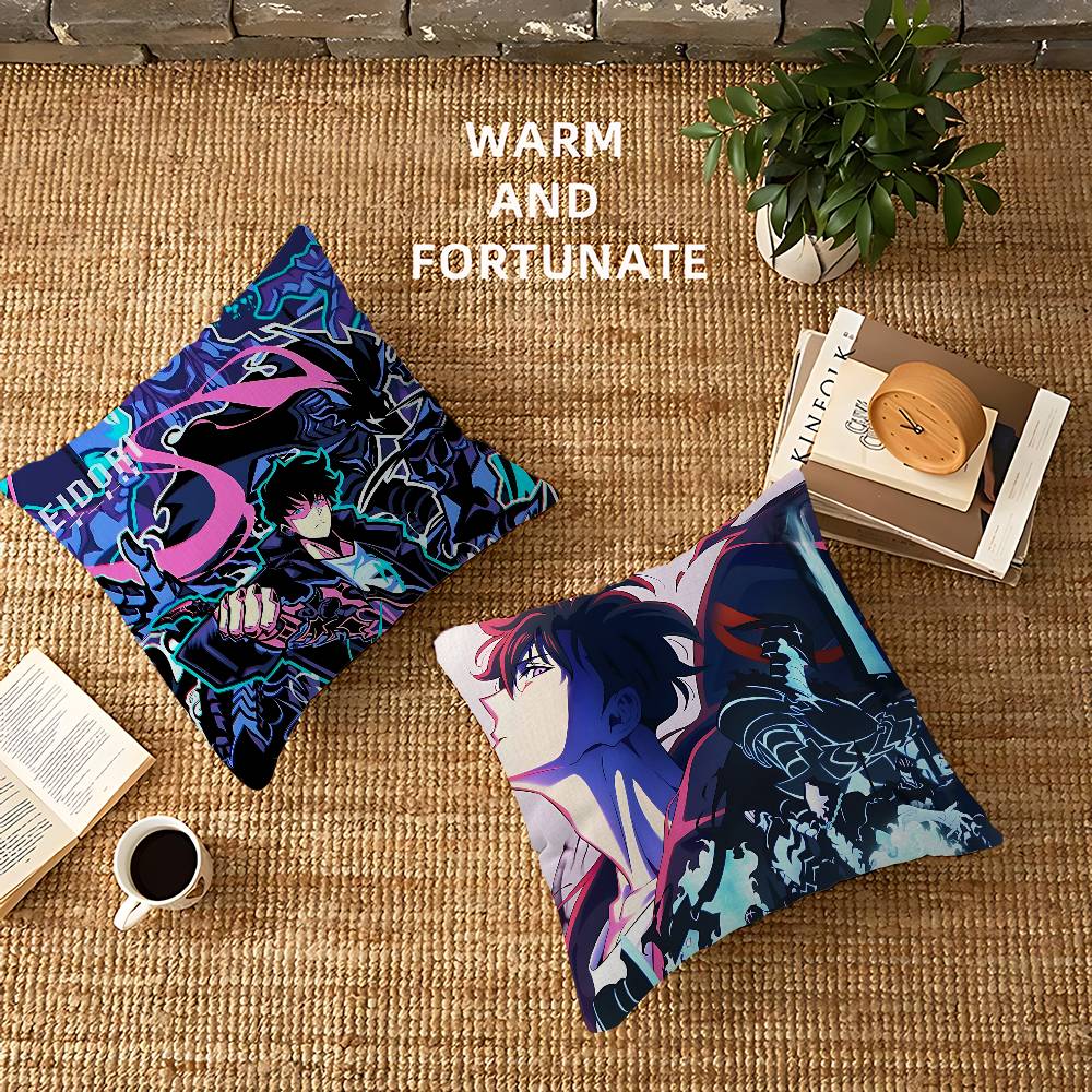 Anime Solo Cartoon Leveling Pillow Gift Home Office Decoration Bedroom Sofa Car Cushion Cover Case 45x45