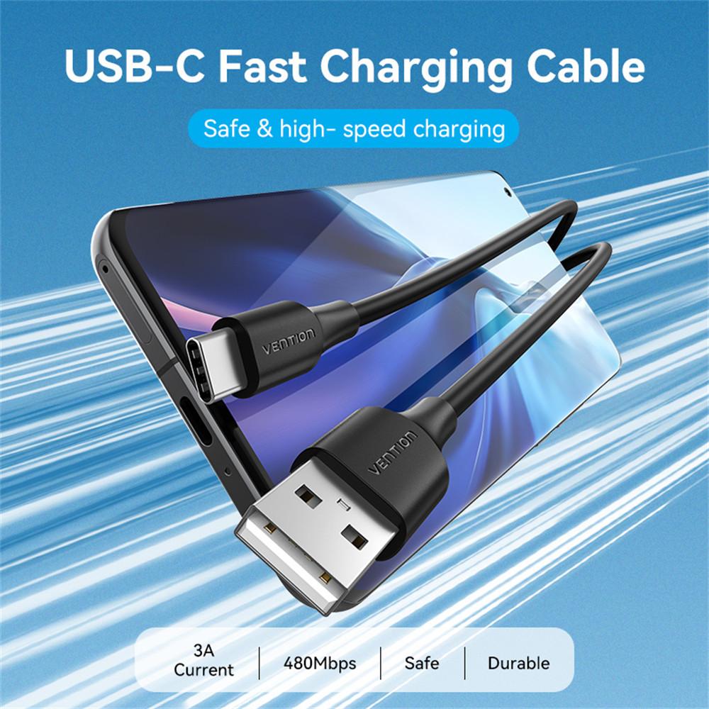 VENTION CTHBG CTH Series 1.5m 2.0 USB-A Male to USB-C Male 3A Data Cable High Speed 480Mbps 60W Charging Cord