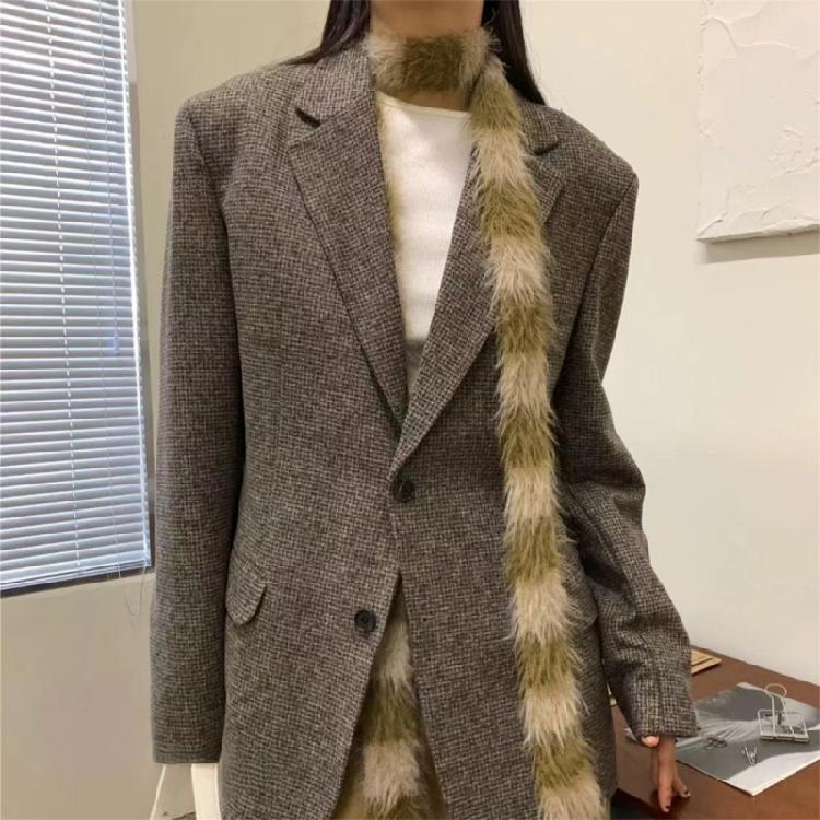 2000s Thin Scarf Harajuku Long Striped Scarf All Matching Neck Wrap Photo Neckwear