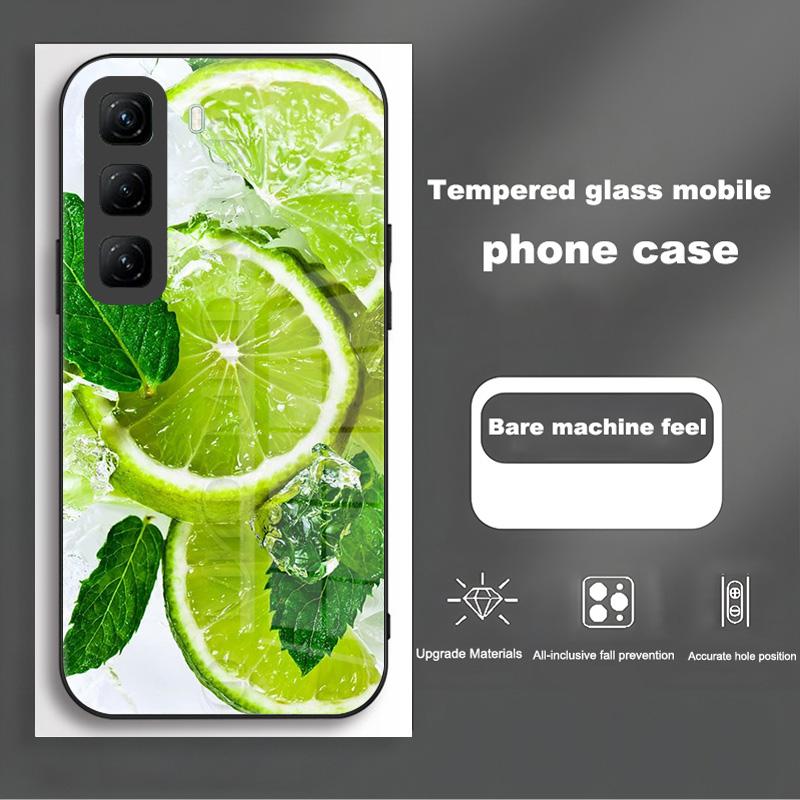 Handyhülle Für Infinix Hot 50 Pro Plus Hülle Harte PC Stoßfeste Abdeckung Gehärtetes Glas Hülle Hot 50 Pro+ Vollständige Schutzhülle Funda