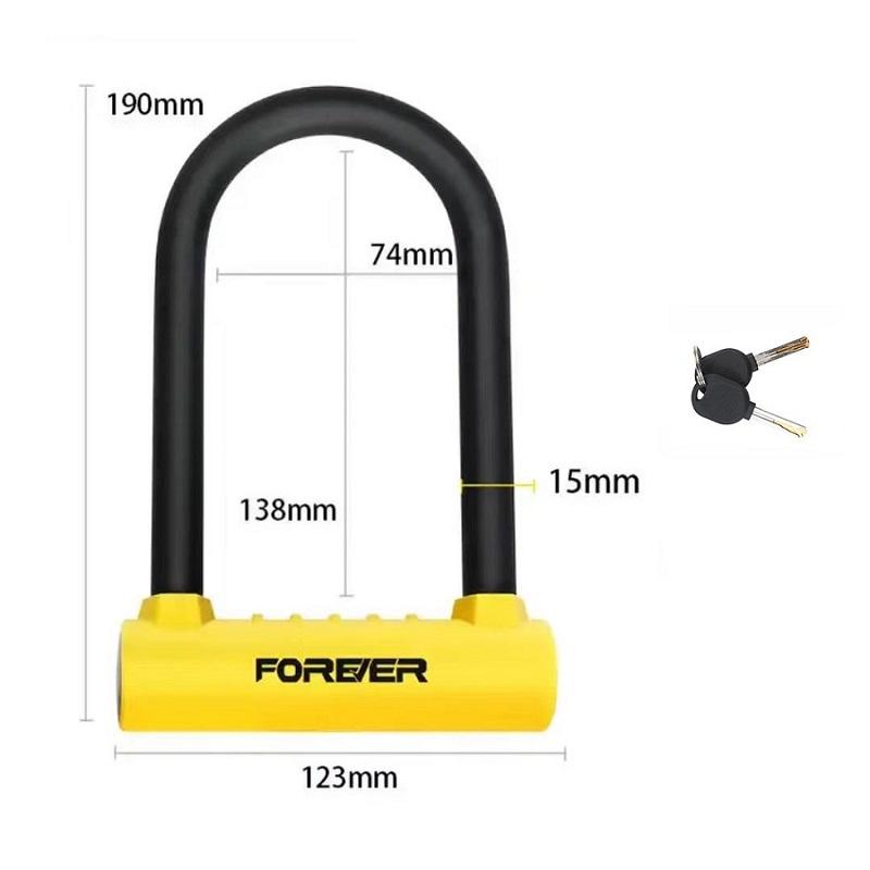 

Водонепроницаемый прочный U-образный замок для велосипеда, горный велосипед, дорожный велосипед, противоугонный замок для скутера, мотоцикла, велосипедные аксессуары жёлтый